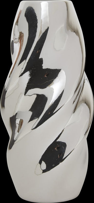 Atmosphera Twisted Vase 210137, 21 cm, silver