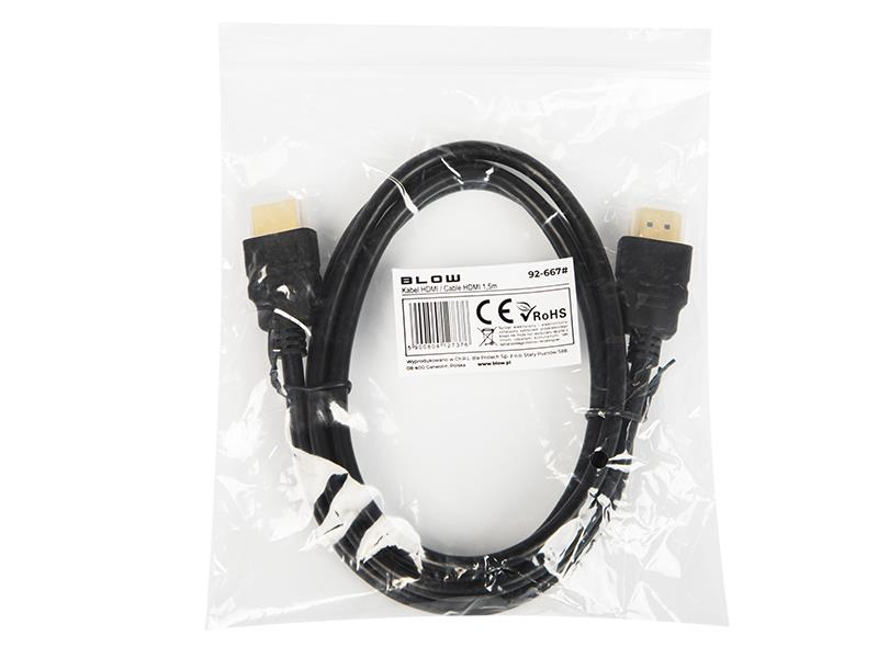Laidas BLOW HDMI M, HDMI M, 1.5m, juodas 92-667