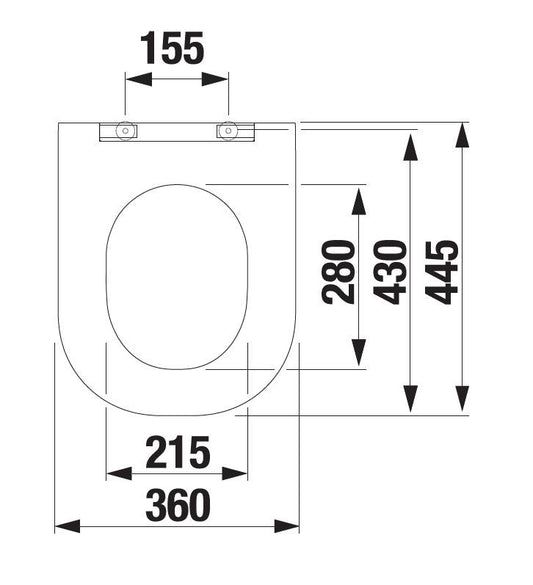 TOILET SEAT JIKA MIO, WHITE, 44.5 cm x 36.0 cm