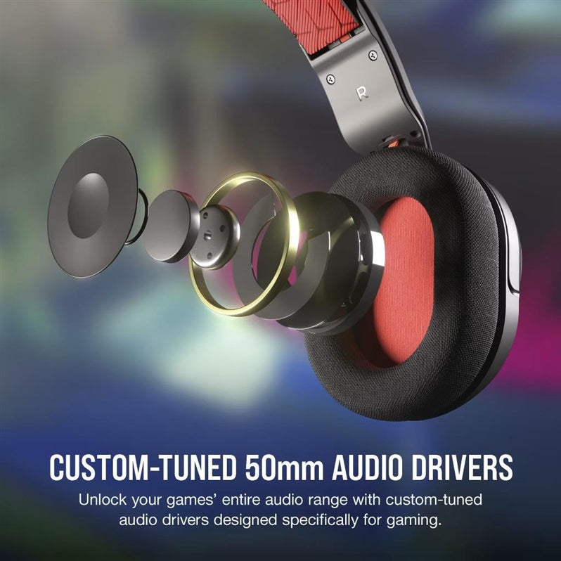 Wired Gaming Headset Corsair HS35 v2, black/red