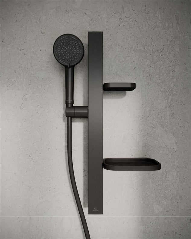 SHOWER RAIL WITH SHOWER HEAD + MATTE BLACK