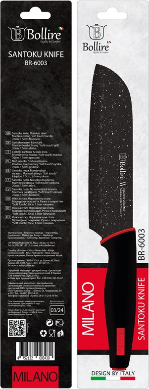 Bollire knife, santoku, stainless steel/marble