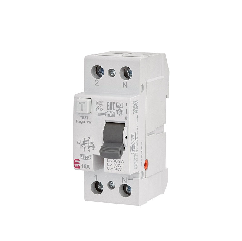 Residual current device ETI EFI-P2 A, 2P, 16 A, 240 V, 30 mA