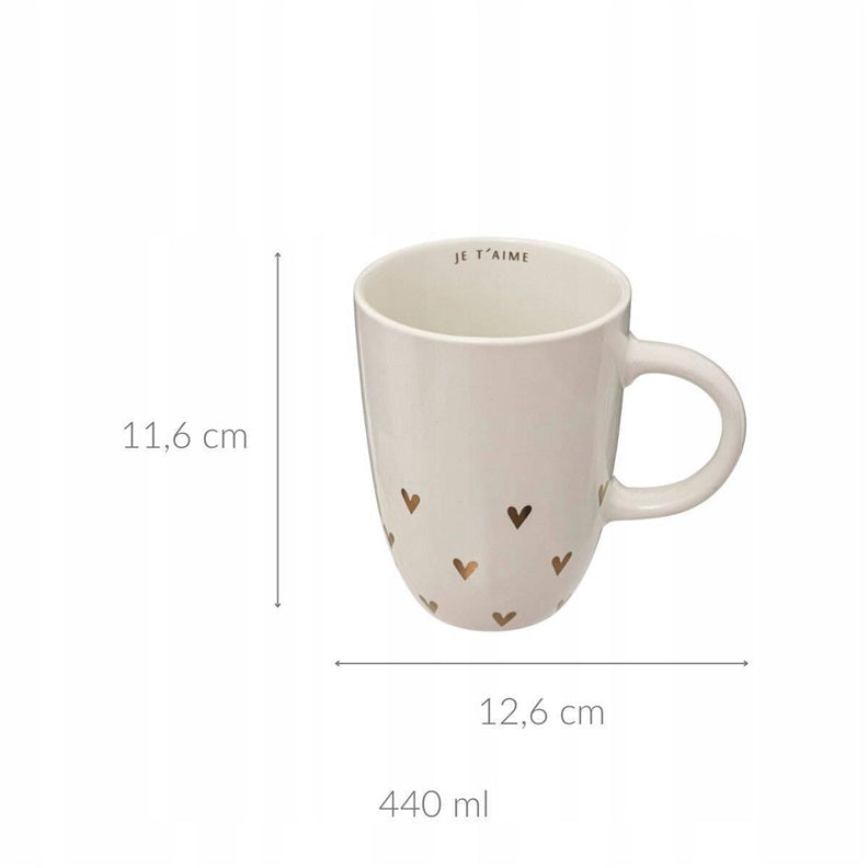 Kubek, złoto/biały, 0.440 l