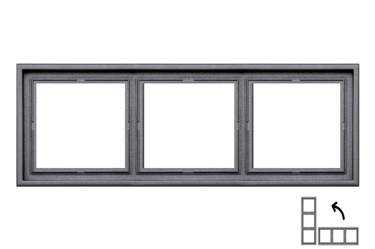 Three-gang frame LIREGUS MODERN, matte black