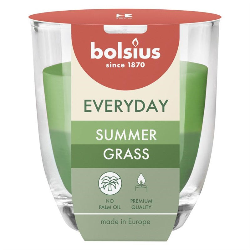 Candle, scented Bolsius Summer Grass, 21 h, Green