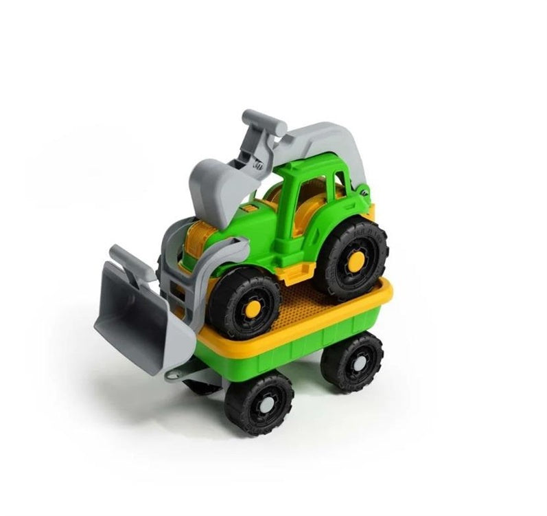 ADRIATIC 1252 Sandbox Toy Tractor with Trailer, 58 cm