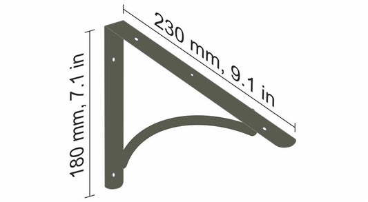 Lentynos laikiklis Dolle Arch, 230x180 mm, pilka
