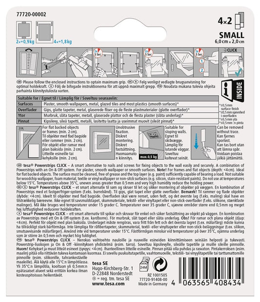 Lipni juostelė Tesa Power-Strips 77720 Dvipusė 0.06 m x 2 cm