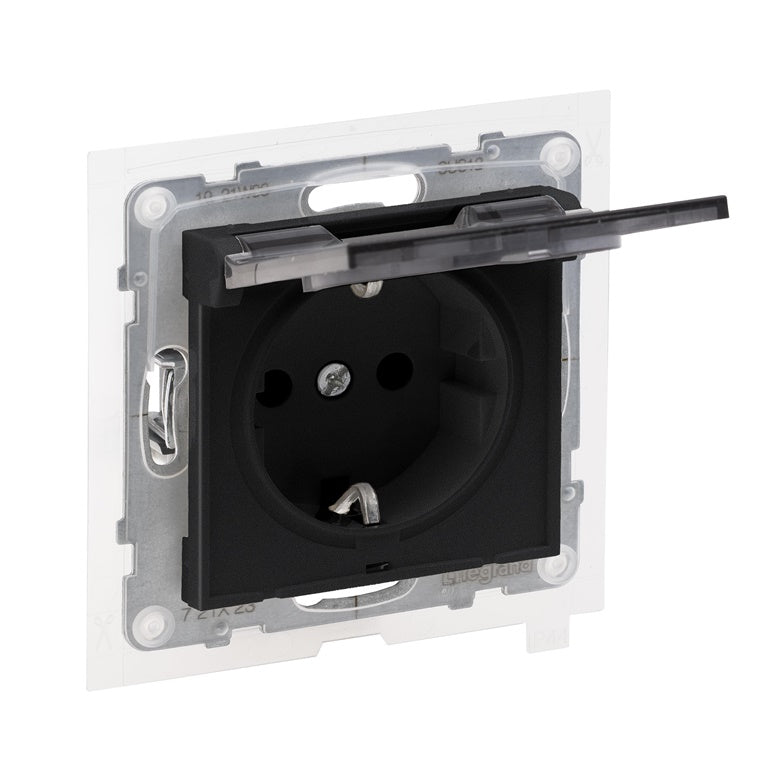 LEGRAND SUNO socket, black, IP44