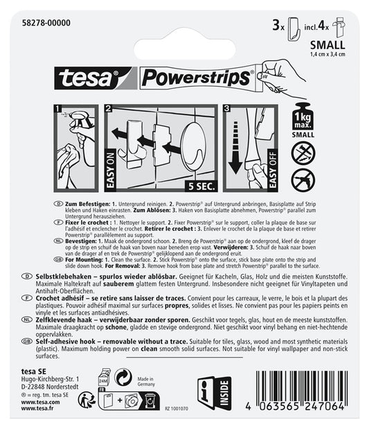 Drabužių kabliukas Tesa tesa 58278, juoda