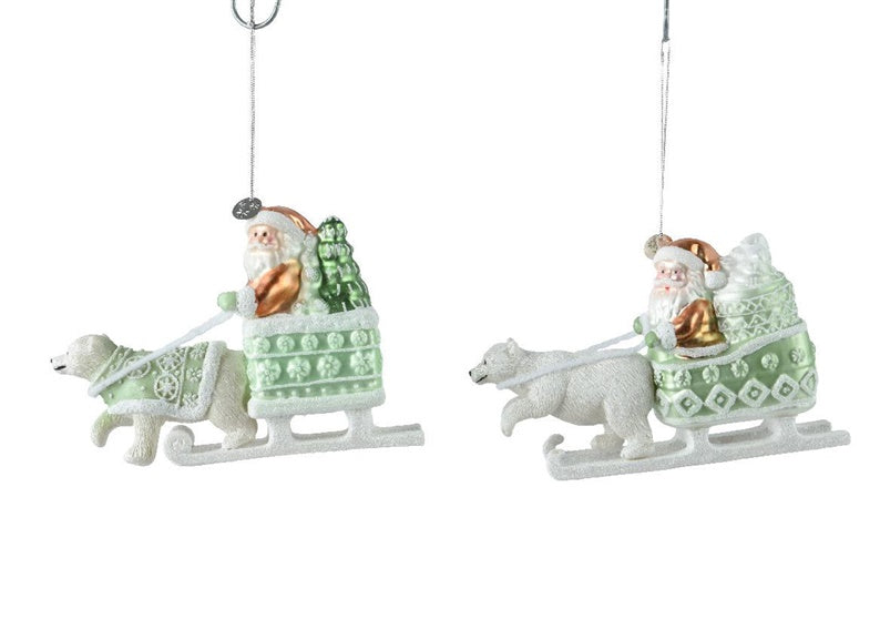 Christmas tree decoration Santa, 10 cm, glass