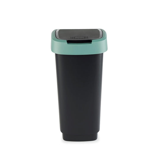 Šiukšliadėžė Rotho Twist, juoda/tamsiai žalia, 10 l