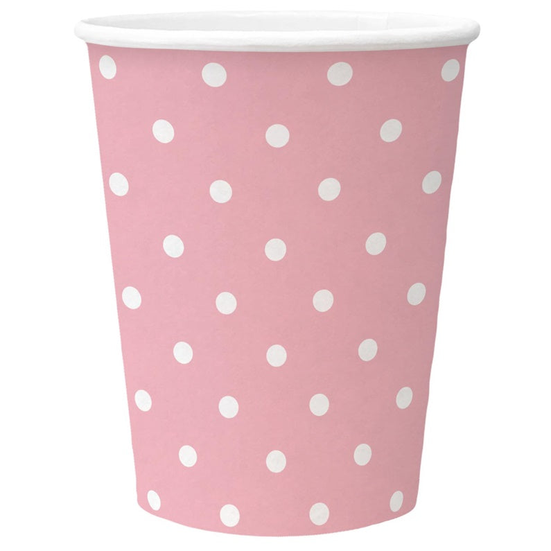 Kubki jednorazowe PAW Różowe Kropki, 250 ml, 8 szt.