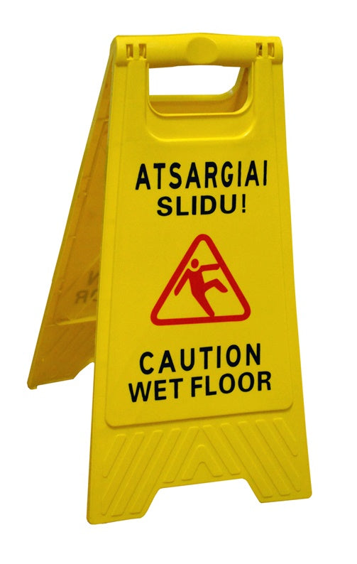 Warning stand - slippery when wet, 580x300 mm
