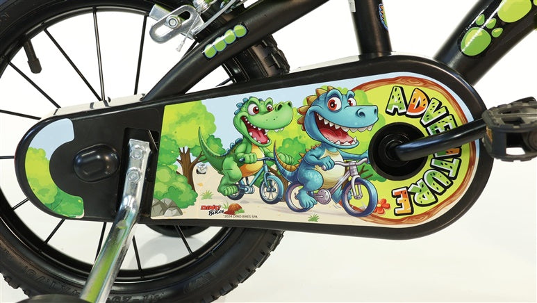 Vaikiškas dviratis Dino Bikes 616-DSA, juodas/žalias