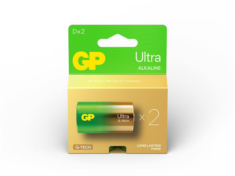 Elementai GP ULTRA ALKALINE D/LR20, 1,5V, 2 vnt.