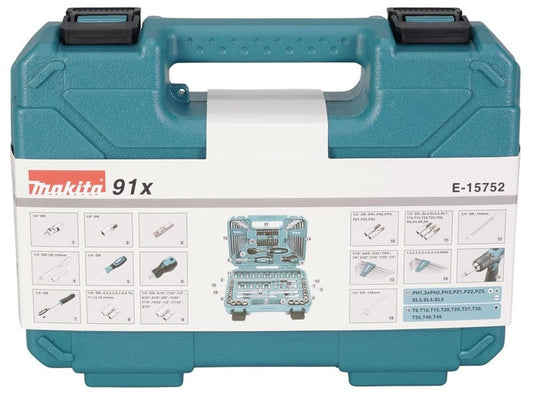 Įrankių komplektas Makita E-15752, 91 vnt.