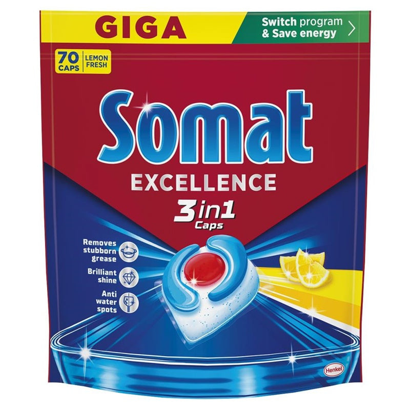 KAPSUŁKI DO ZMYWARKI SOMAT LEMON 70 SZT.