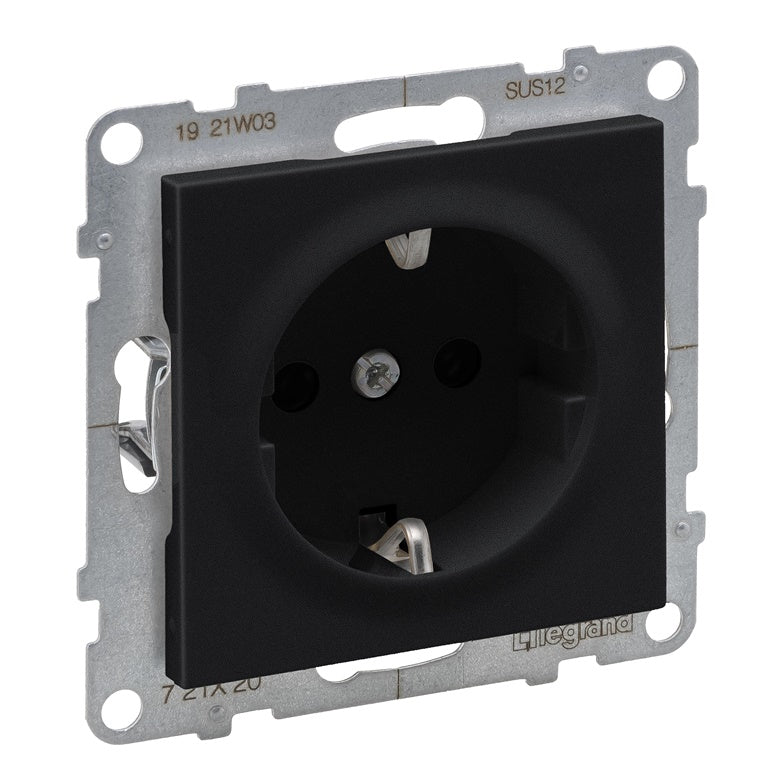 LEGRAND SUNO socket, earthed, black