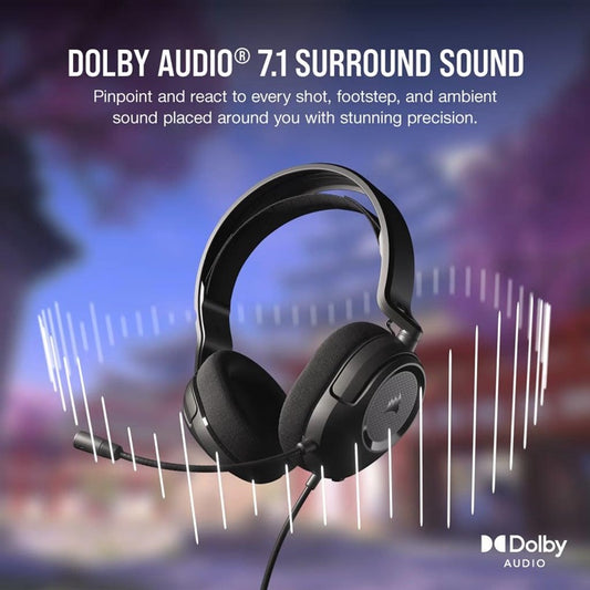 Przewodowe słuchawki gamingowe Corsair HS35 SURROUND v2, czarne