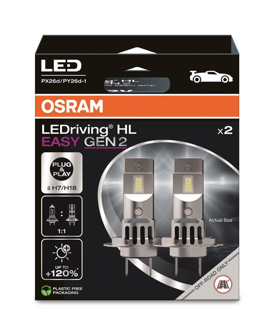 ŻARÓWKA AUTO LED H7/H18 12V2000LM6000K 2 SZT.