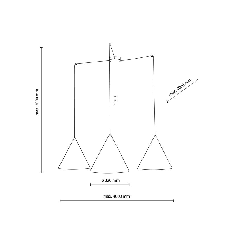 Šviestuvas kabinamas TK Lighting Cono 6629, 45 W, E27