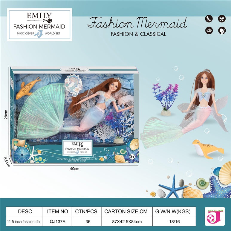 Lėlė EMILY MERMAID ZJA325854, 29 cm
