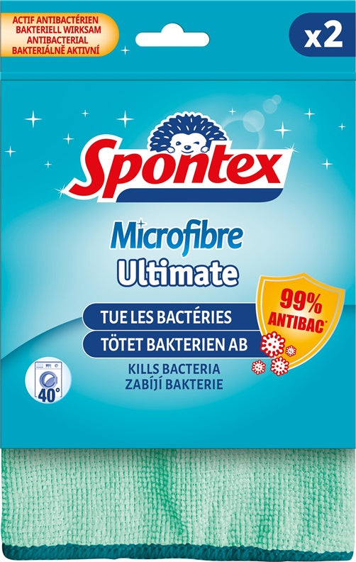 Spontex Ultimate Antibacterial Cloths, 2 pcs.