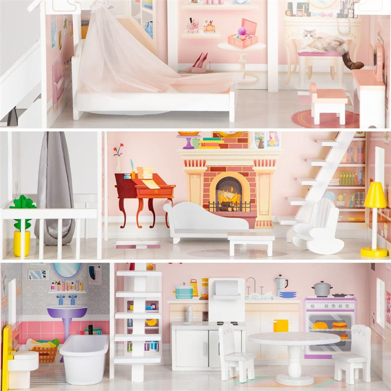 Lėlių namelis EcoToys XXL Residence White