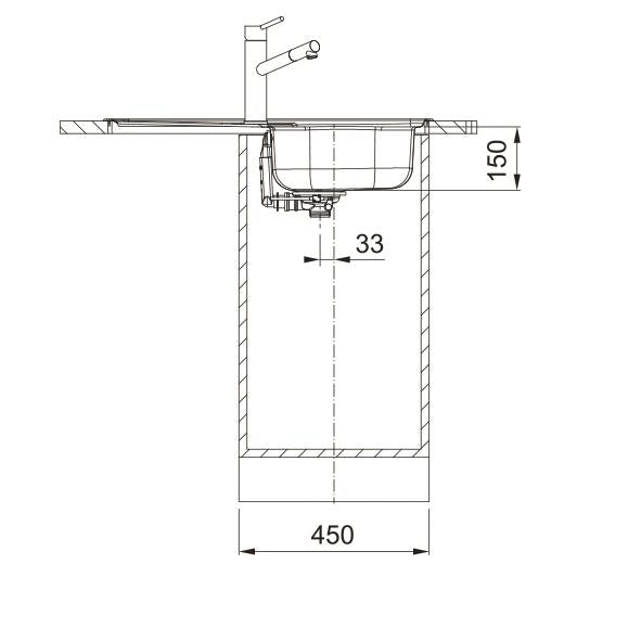 WASHER BASIN SKL 611-78/44 STAINLESS STEEL