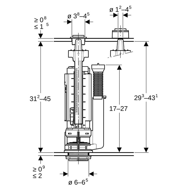 VALVE FLUSH GEBERIT 290 D40