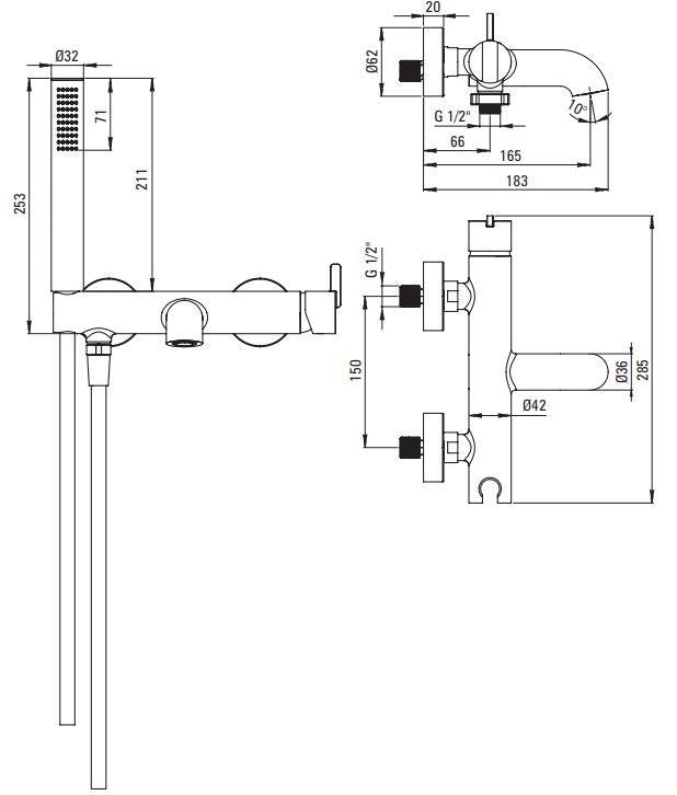 Deante Silia BQS_R11M basin mixer, gold