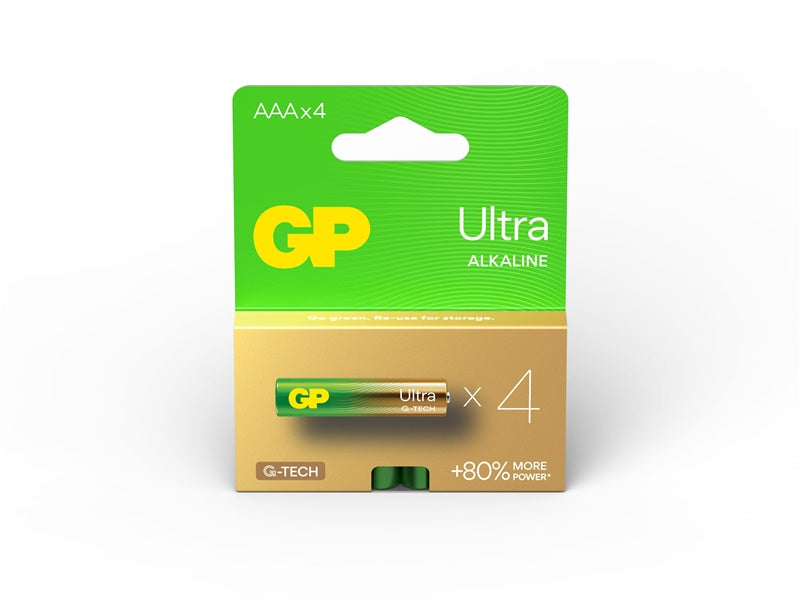 Elementai GP ULTRA ALKALINE AAA/LR03, 1,5V, 4 vnt.