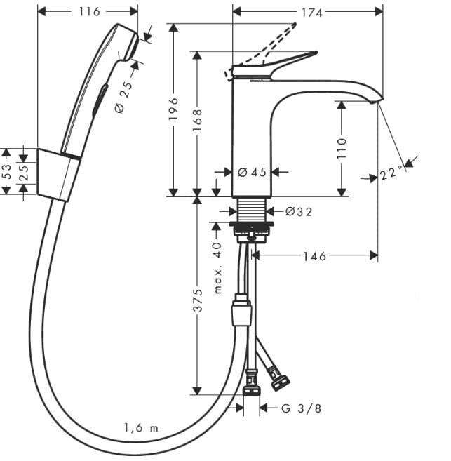 Praustuvo maišytuvas Hansgrohe Vivenis 75210000, chromo