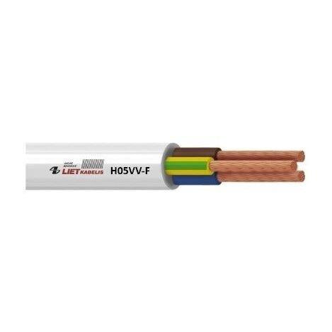 Cable Lietkabelis H05VV-F, 5 x 4 mm², white