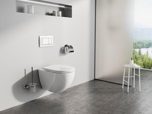 Podwieszana miska WC z deską OPTIMA RIMOFF, 530×440 mm