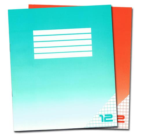 Notebook 12 sheets, squared, with margins on both sides