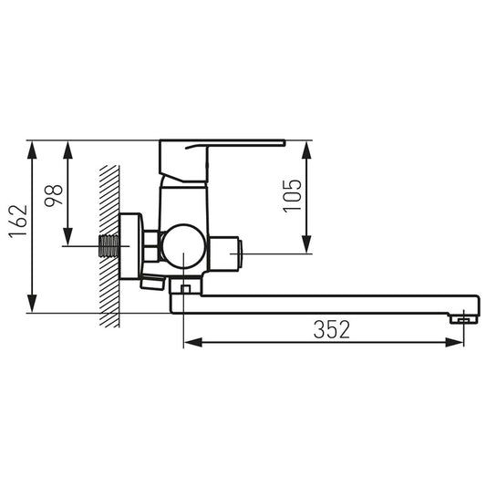 Bathtub faucet with long spout and shower set CORDOBA BCD55A