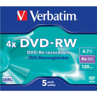 Diskai VERBATIM DVD-RW 4,7GB 4X 5 vnt.