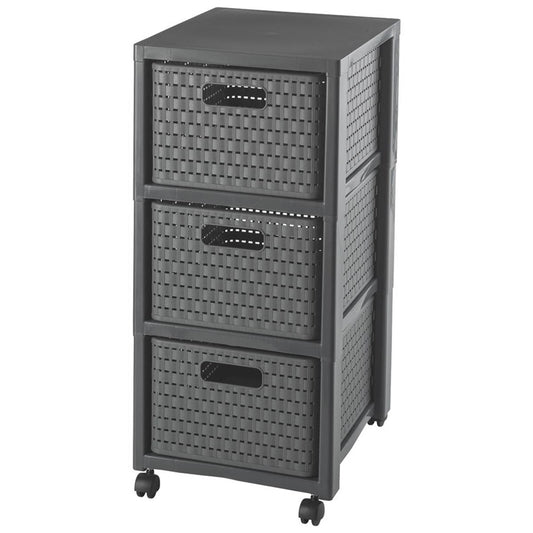 Storage unit with drawers ROTHO, grey, 37.5×32.5×71.2 cm