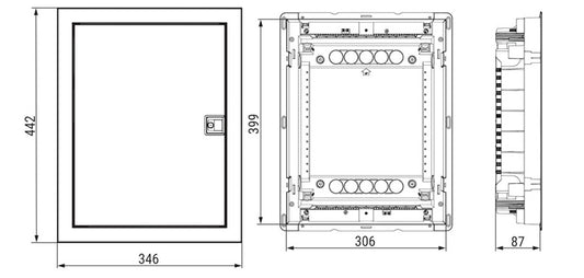 Modulinis skydas ETI ECG28MEDIA-I, potinkinis, IP30, 28 mod.