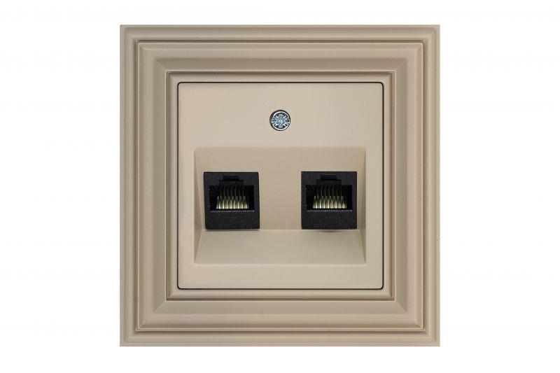 Gniazdo komputerowe LIREGUS RETRO, kremowe