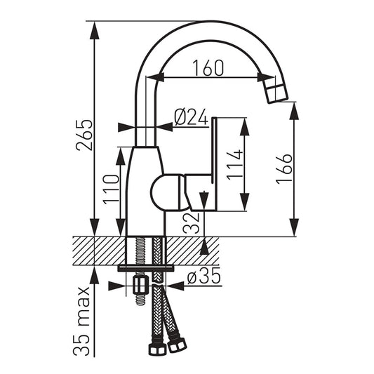 Washbasin mixer FERRO CORDOBA BCD2A, chrome