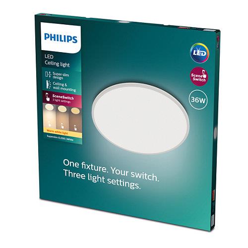 Šviestuvas Philips Superslim, 36W, 2700°K, baltas