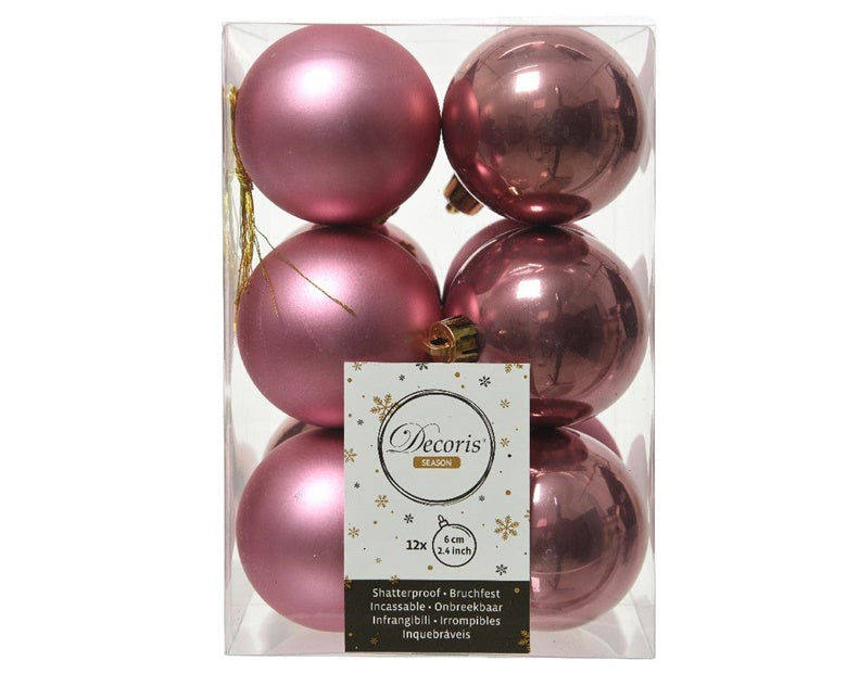 Plastikowe bombki choinkowe DECORIS 22002, 6 cm, 12 szt.