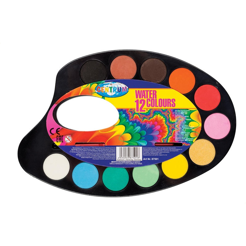 Watercolor paint set CENTRUM 87501, 12 colors
