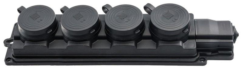 Extension socket PAWBOL, 4-way, rubber, IP44