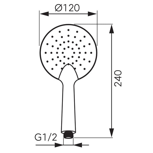 Shower head Ferro Phila S175BL, black, 120 mm