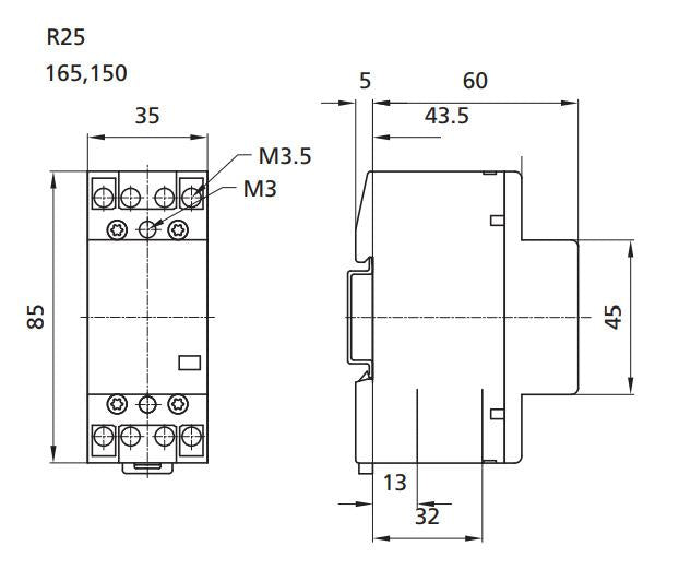 Contactor ETI AC-1, R 25-40, 25A, 3kW